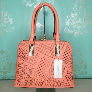 NWT Marc New York Coral Leather Handbag  Tote